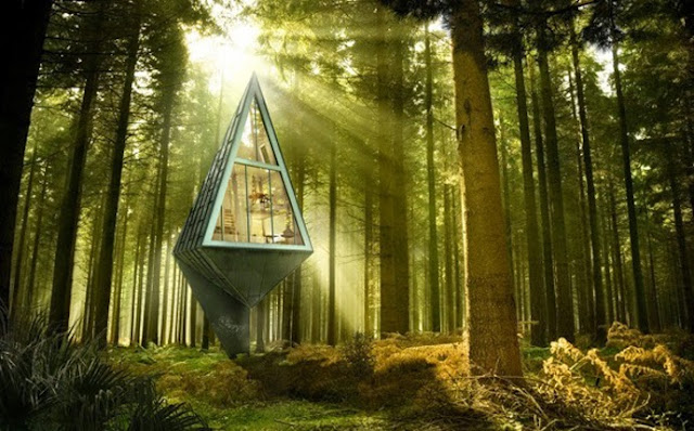 Primeval Symbiosis (Single Pole House), una arquitectura creativa y eficiente (casa árbol) oculta en el bosque