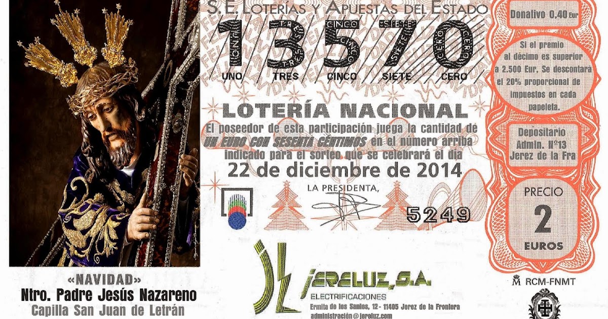 LA NOCHE DE JESUS: LOTERIA NAVIDAD 2014