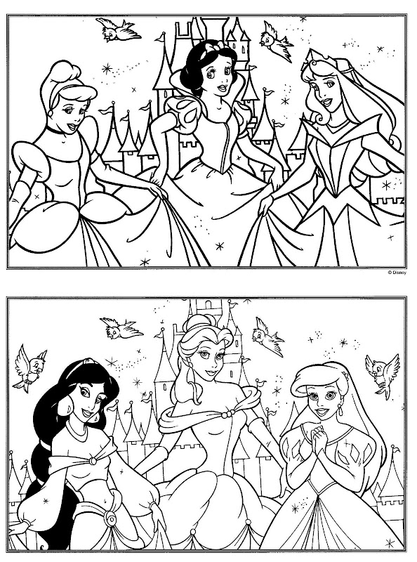 Dibujos de princesas disney para colorear