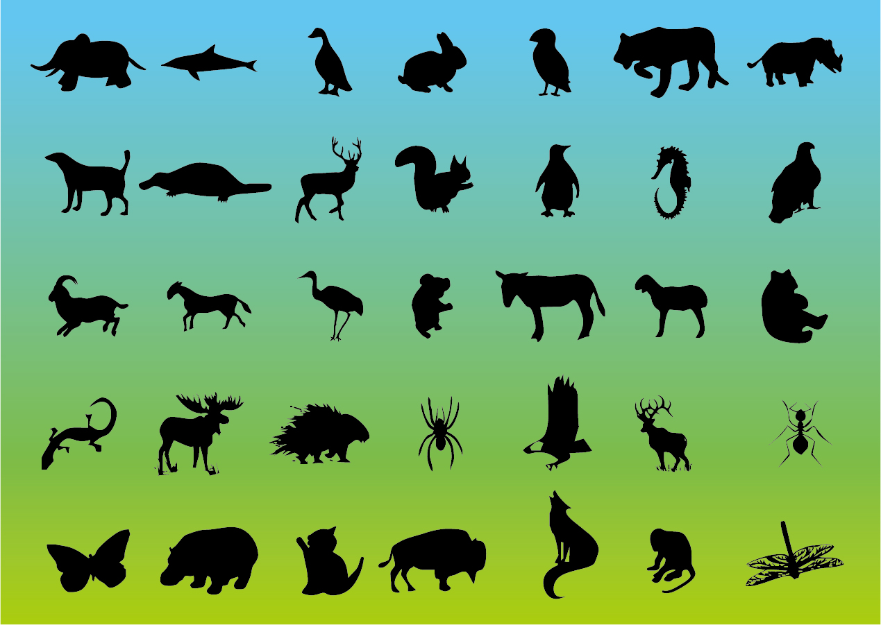 bezierinfoベジェインフォ: 野生動物のシルエット wildlife animal