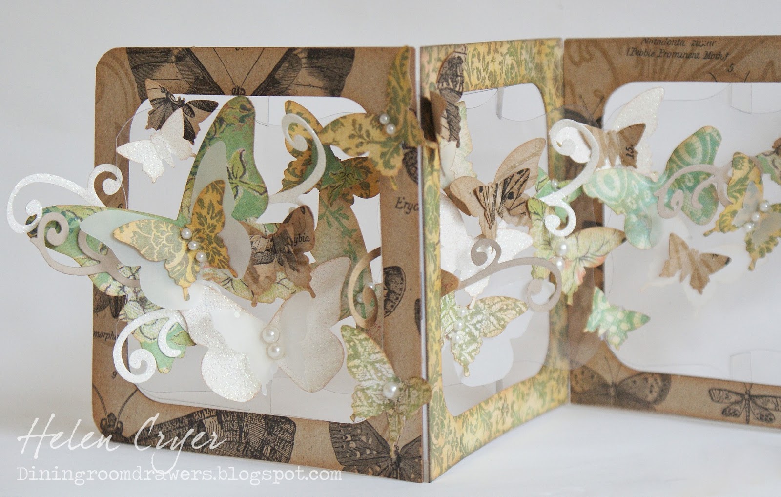 The Dining Room Drawers Sizzix Accordion Album Butterfly Card