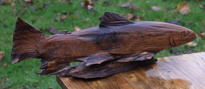 valley oak trout carving