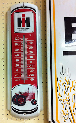 international harvester advertising vintage porcelain thermometer