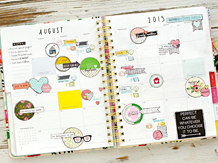 Creative Calendar Planner Design : Mixed media creative planning august full month Creative Calendar Planner Design : Mixed media creative planning august full month