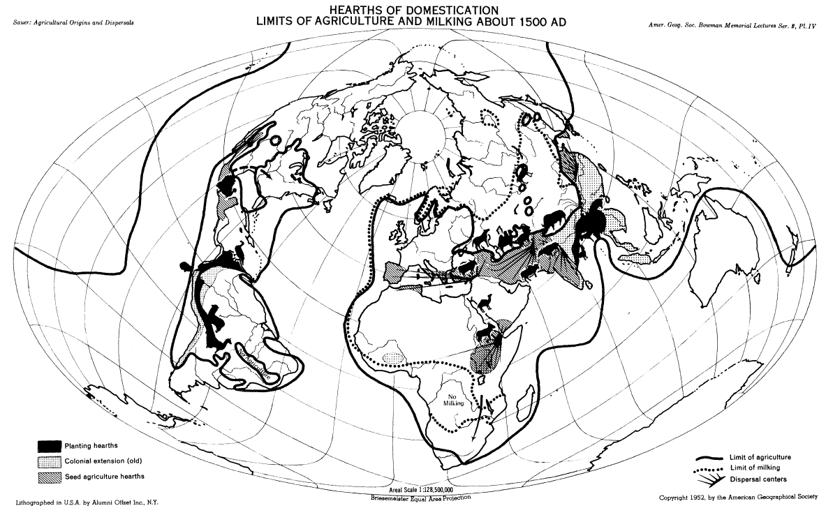 Cryptoforestry Carl Sauer's maps on agricultural origins