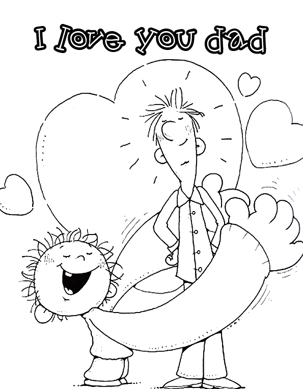 Love You Dad Coloring Pages title=