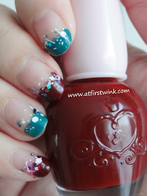 Christmas nails using Etude House and Innisfree nail polishes