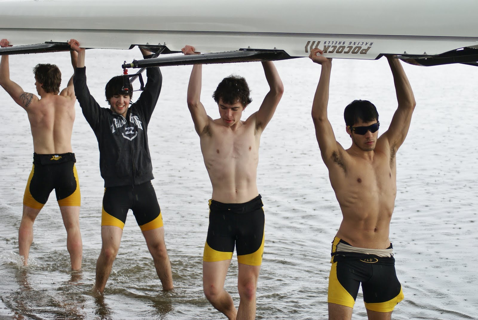 Boys in short shorts Fit rowers in lycra