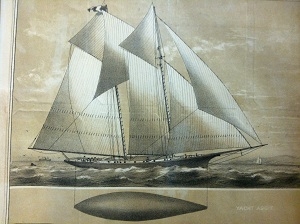 Illustration of the Aggie under sail