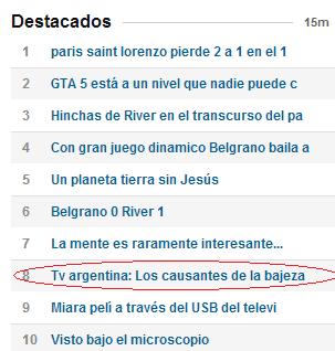 Tv argentina: Los causantes de la bajeza. Tv argentina: Los causantes de la bajeza.
