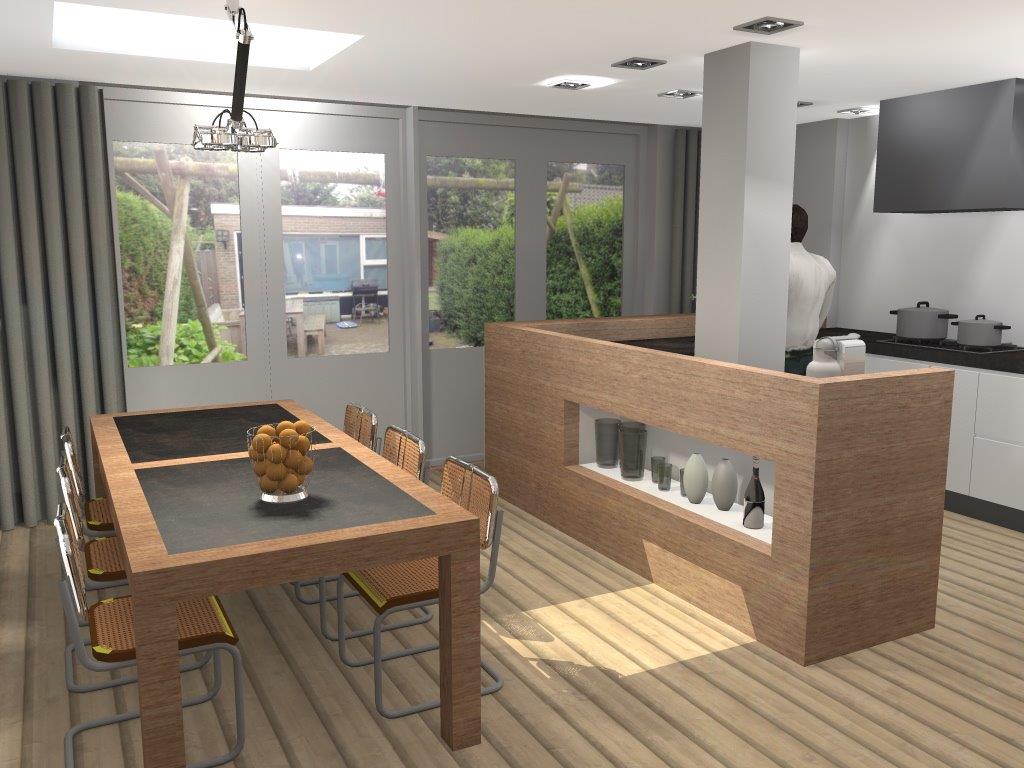 Indeling woonkamer en keuken: open woonkamer indeling interieur ...
