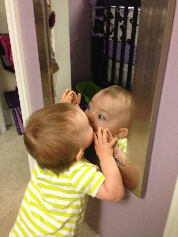 too quickly why hello adorable baby in love with herself title=