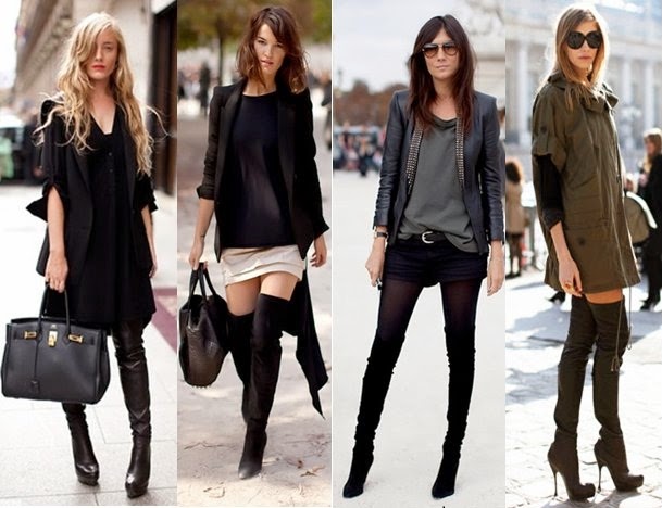 meia calça preta com bota marrom