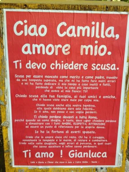 Bloglobo Tappezza Roma Di Manifesti Per Farsi Perdonare Dalla Moglie