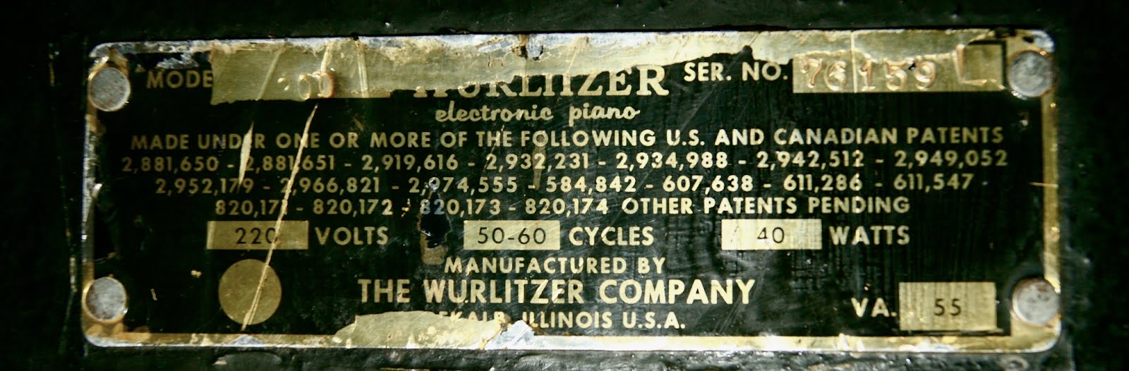 Wurlitzer Serial Number Lookup 48