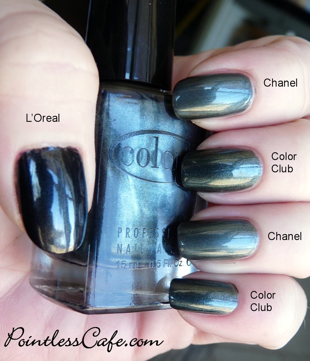 Pointless Cafe: Chanel Black Pearl vs Color Club Voodoo You Do - Pic Heavy