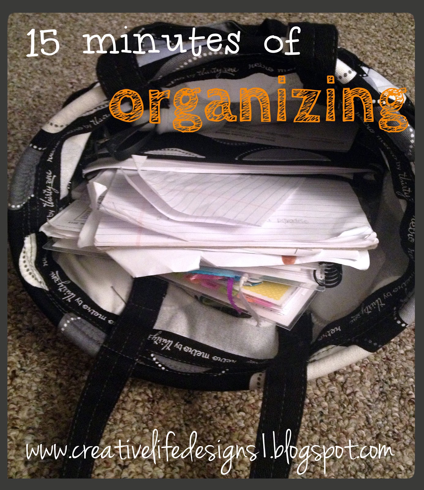 creative life designs 15 Minutes of Organizing {school bag}