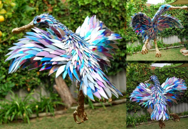 cd sculpture for backyard - do it yourself