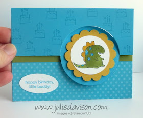 Stampin' Up! Little Buddy Birthday Circle Flip Card #stampinup #kids www.juliedavison.com