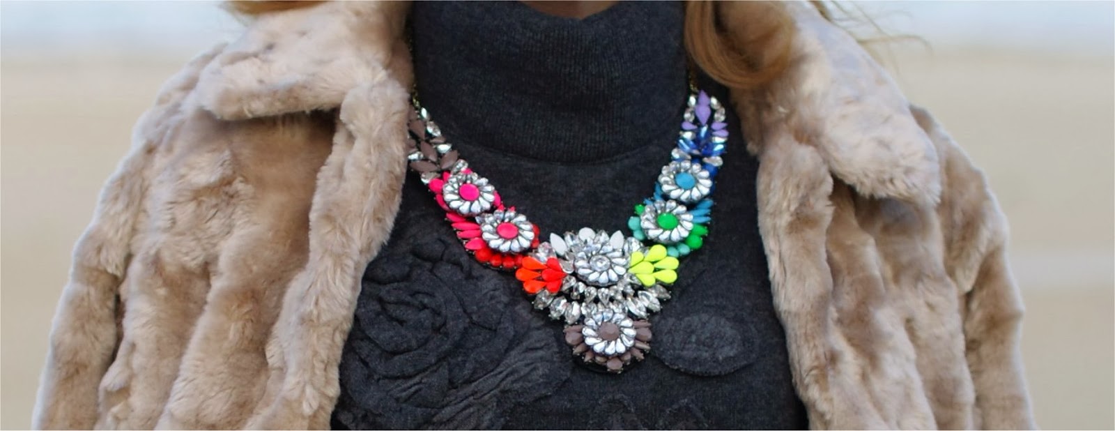 colorful statement necklace Fashion and Cookies, fashion blogger