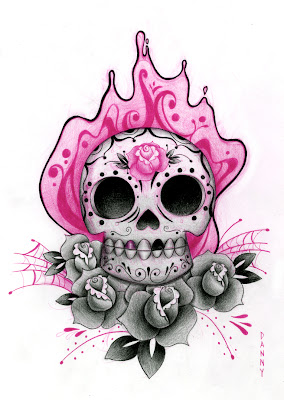 sugar skull, tattoo, tattoos