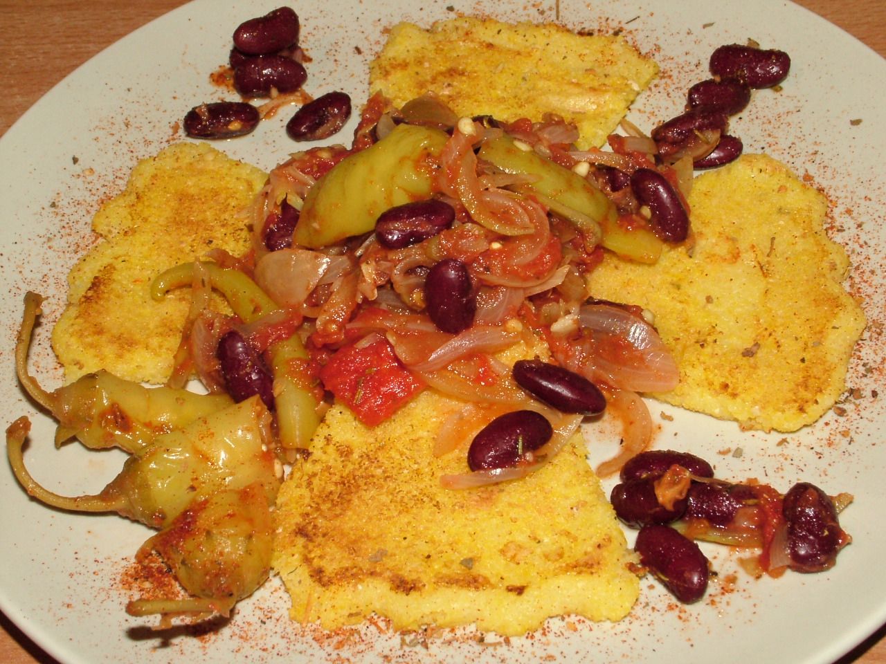 Polenta z pikantnymi peperoni