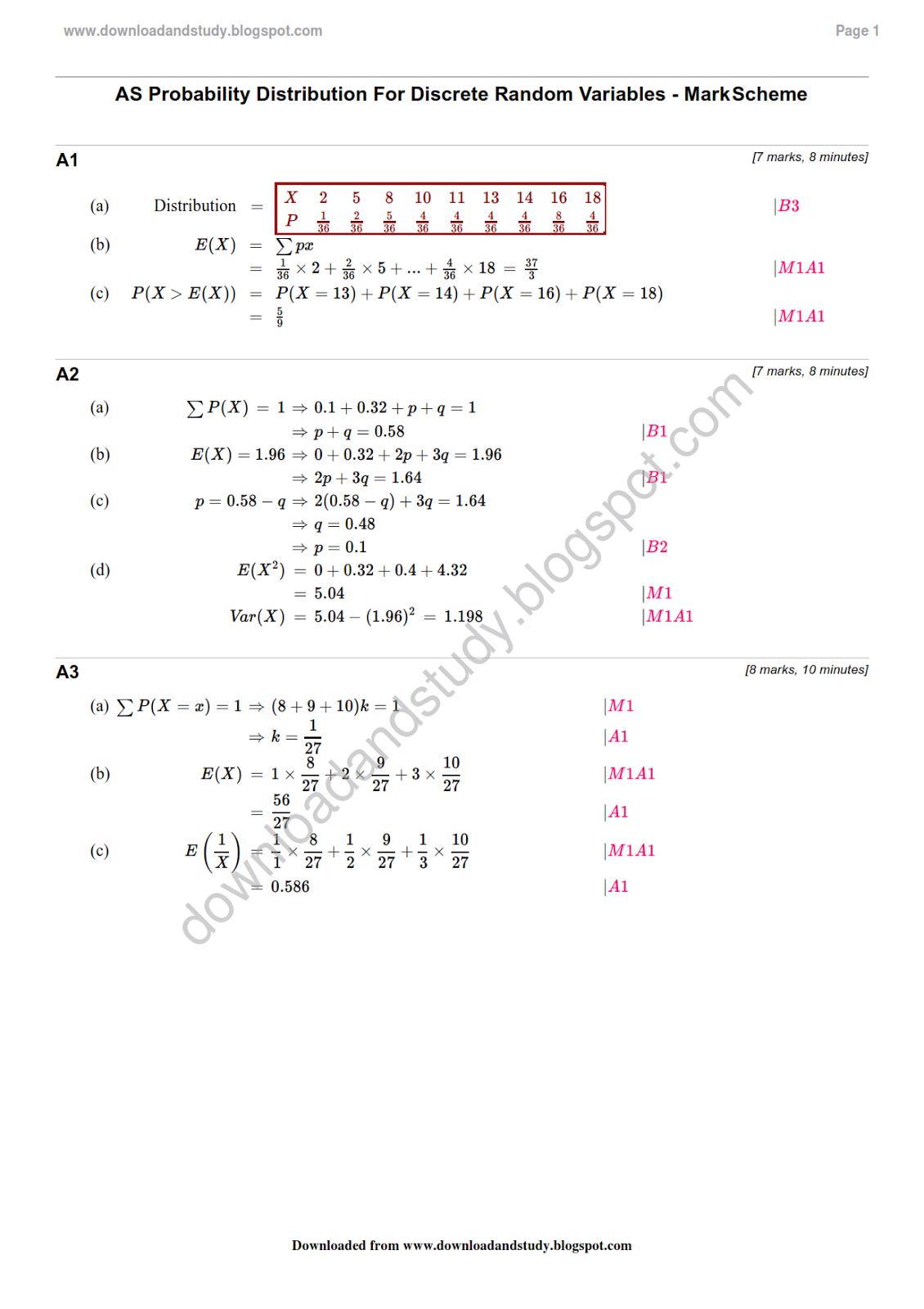 PROBABILITY AND MATHEMATICAL STATISTICS