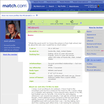resorting to Match.com,