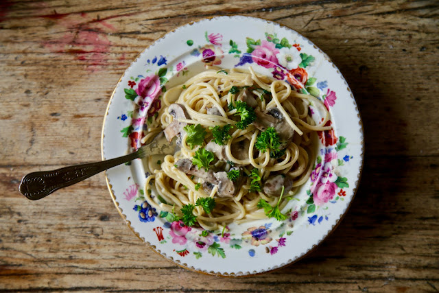 pasta with mushrooms and cream pic: Kerstin Rodgers/msmarmitelover.com