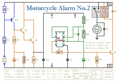 MOTORCYCLE ALARM IC 555 CIRCUIT DIAGRAM | Wiring Diagram wiring diagram of motorcycle alarm 