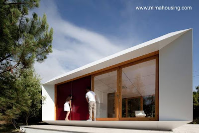 Facahada principal de la vivienda - Diseño www.mimahousing.com Perspectiva de una casa prefabricada vanguardista