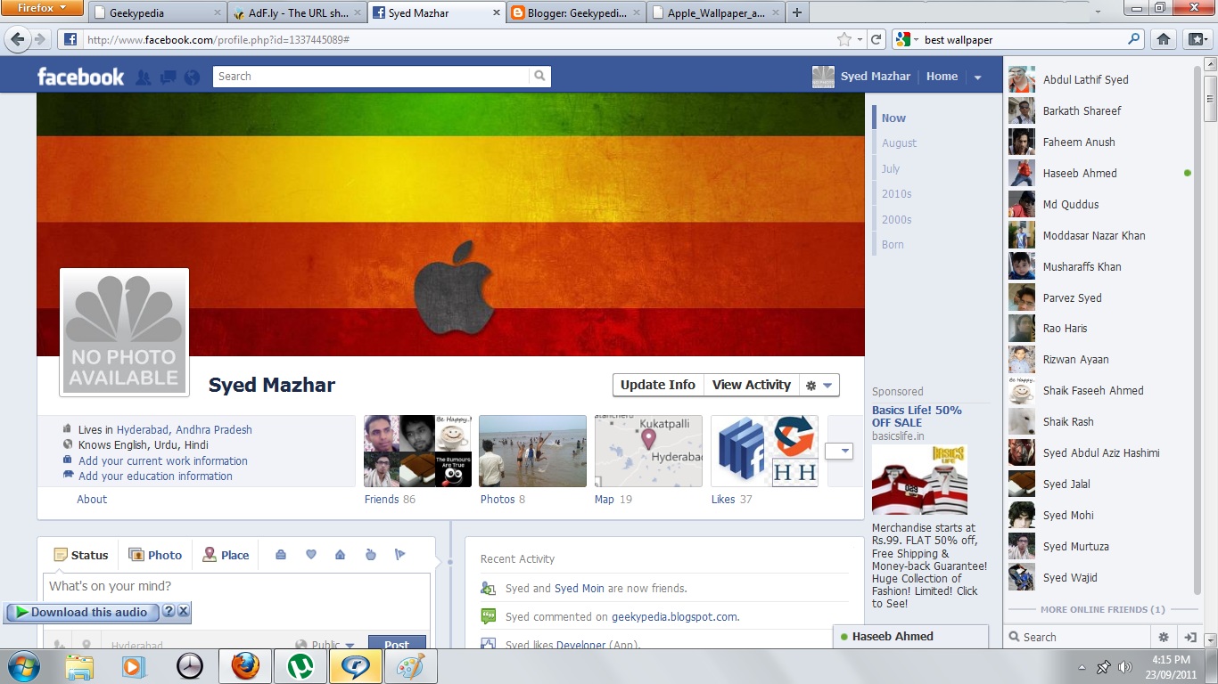 Online Teachers how to enable fb timeline feature