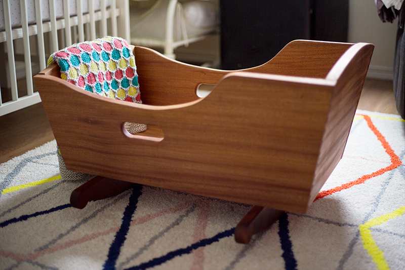 Handmade Sapele and Mahogany Baby Rocking Crib - Little Lady Little City Handmade Sapele and Mahogany Baby Rocking Crib - Little Lady Little City