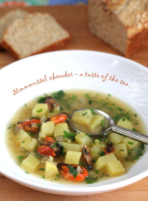 Alchemy in the Kitchen Light Mussel Chowder thanks Neptune