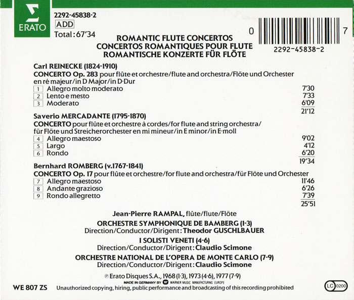 Mi Música Clásica Reinecke, Mercadante & Romberg Romantic Flute