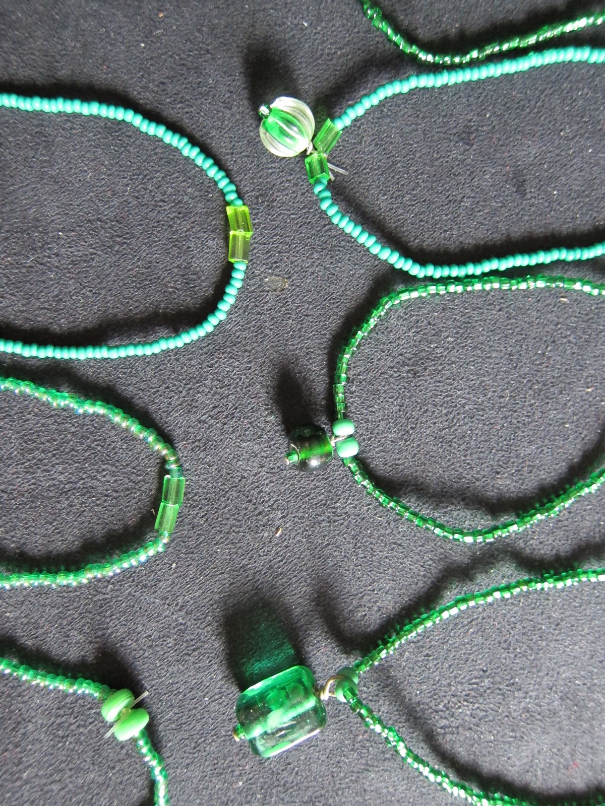 Create Spare Time Stacking Green Bracelets