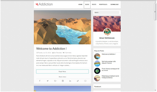 Addiction Minimal Template responsif, blog