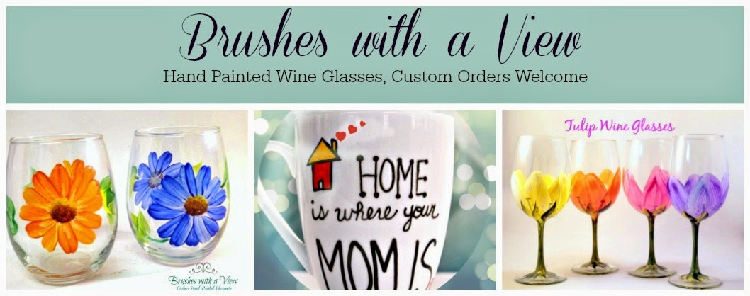 Brushes with a View, Hand Painted Wine Glasses and other Glassware