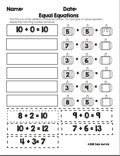 Ms. Avrick's Owlets: A First Grade Blog: Balancing Equations- First