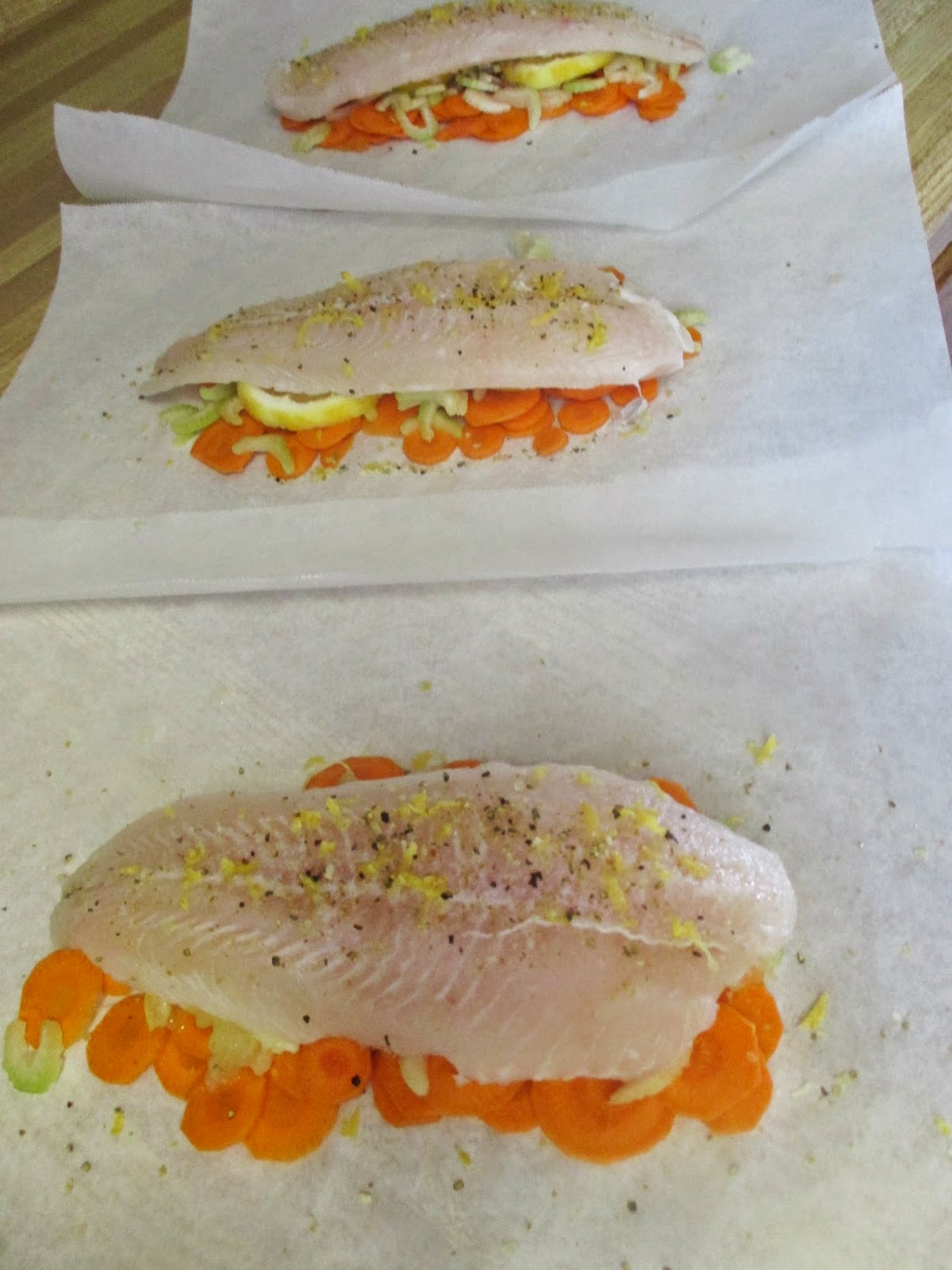 Just my Stuff Fish en Papillote (in parchment packets)