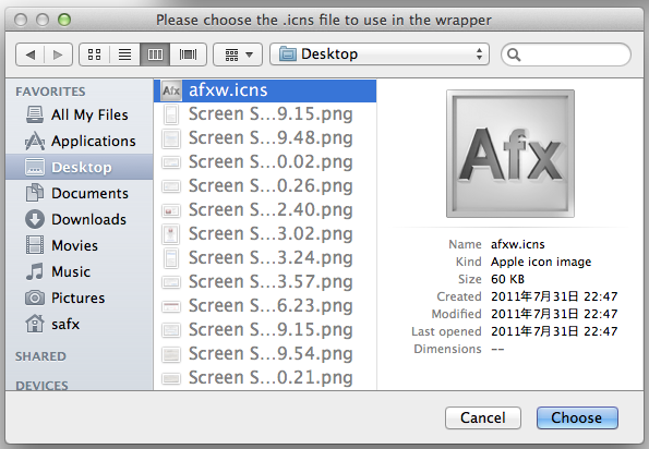 safx windowsアプリをmac上で簡単に動かせるようにするツールwineskin