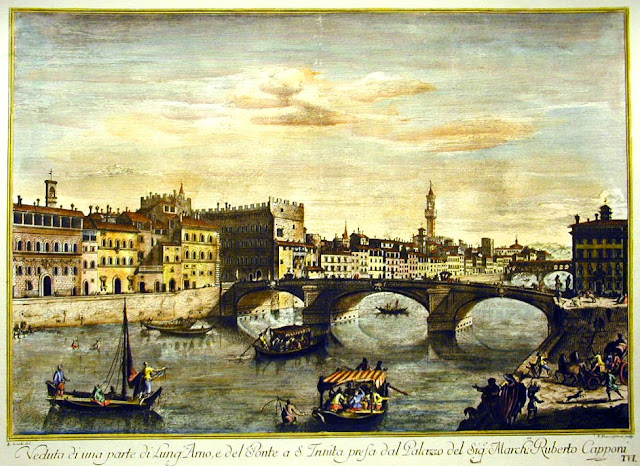Santa Trinita bridge seen from Capponi's palace - Florenta Santa Trinita bridge seen from Capponi's palace - Florenta