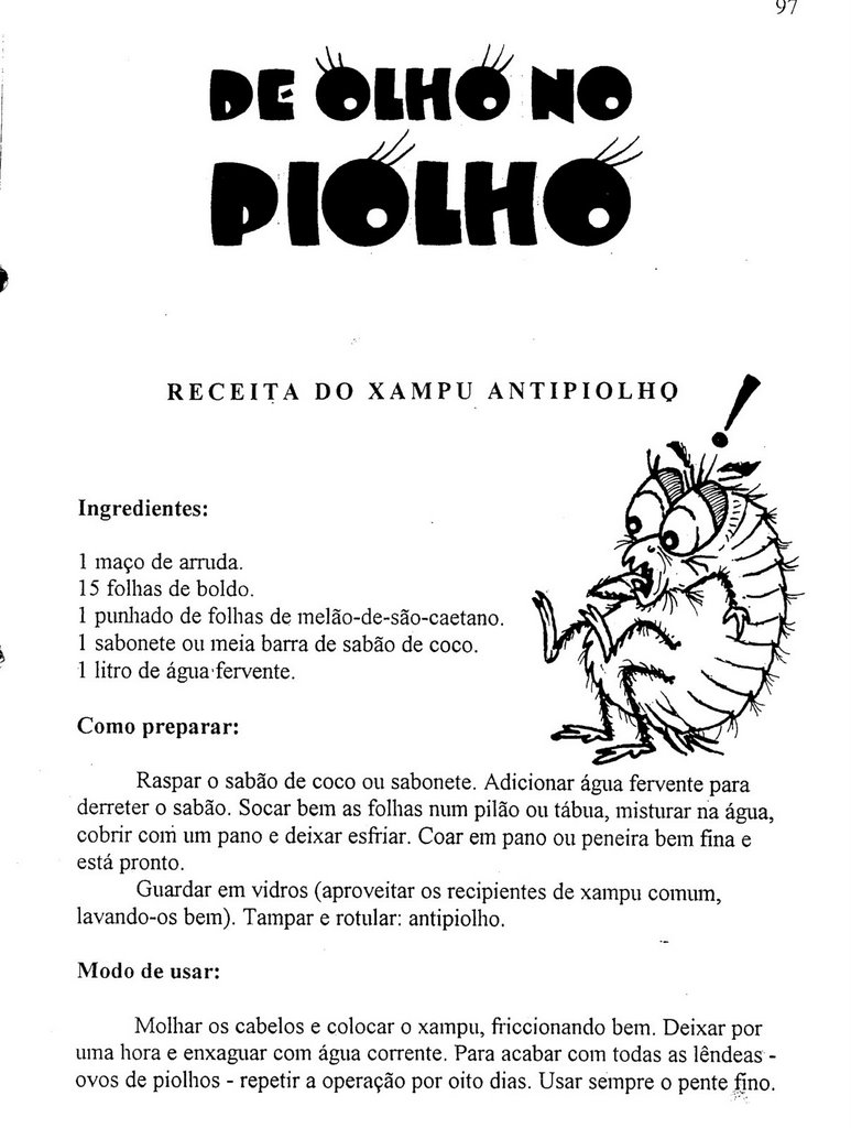 Cantinho da Tia Vanessa: Atividade xô piolho