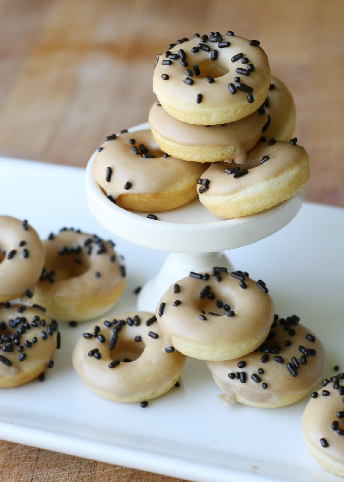 Baked Mini Cake Doughnuts with Maple Glaze {Recipe} - Glorious Treats