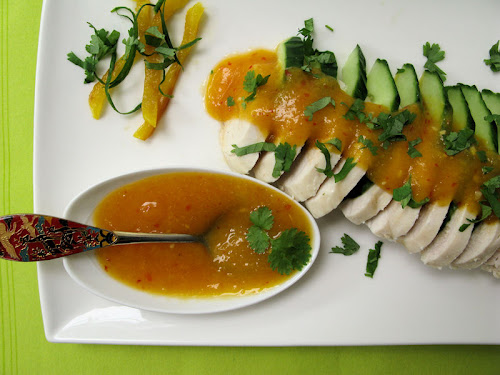 Oosterse salade met kip en zoetzure mangosaus van Marsepein