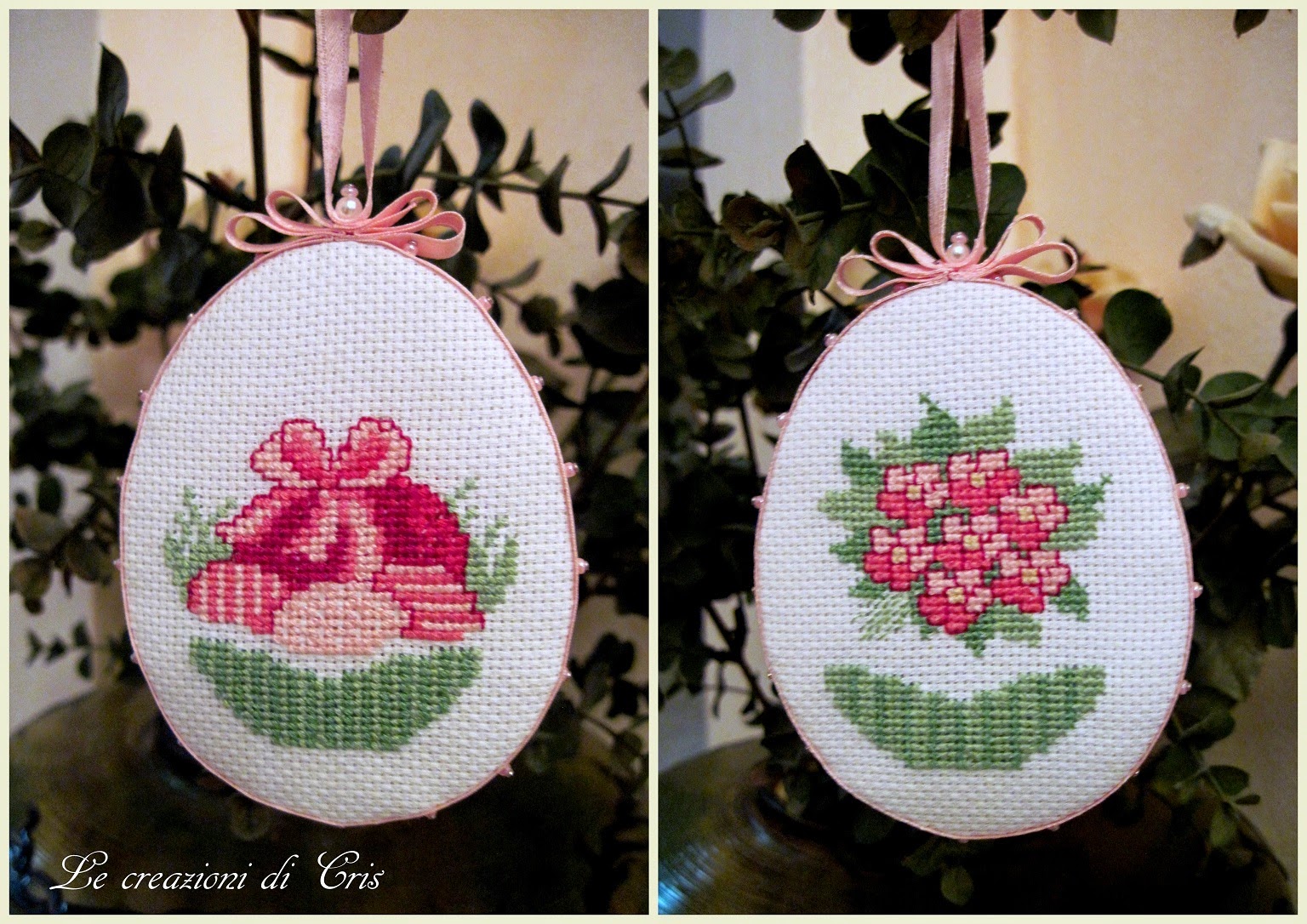 Kit Punto Croce Uova Di Pasqua - 10 Forme In Legno Con Filati Colorati Per Bambini - Foto 3