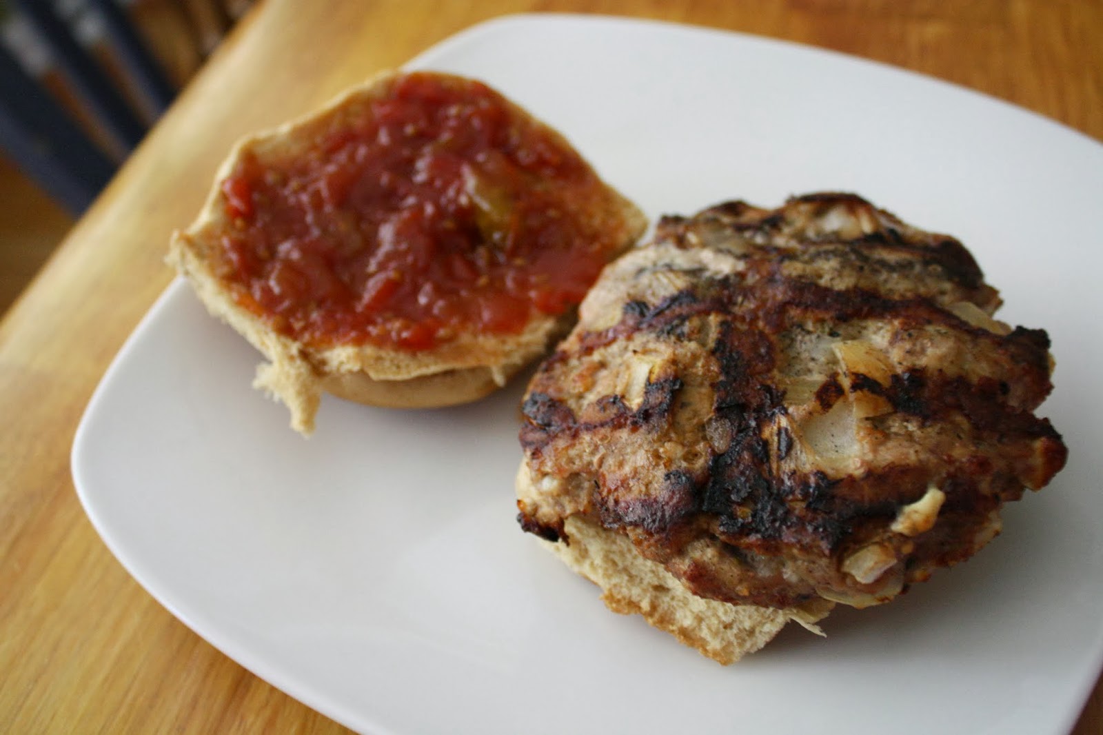 Making Mama's Kitchen FetaStuffed Turkey Burgers with Tomato Jam