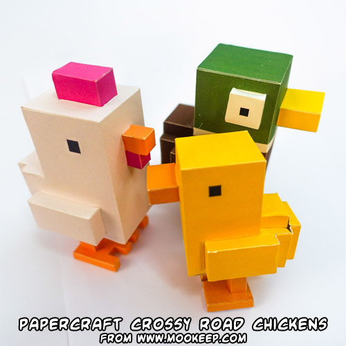 Ninjatoes' papercraft weblog: Papercraft Crossy Road chickens