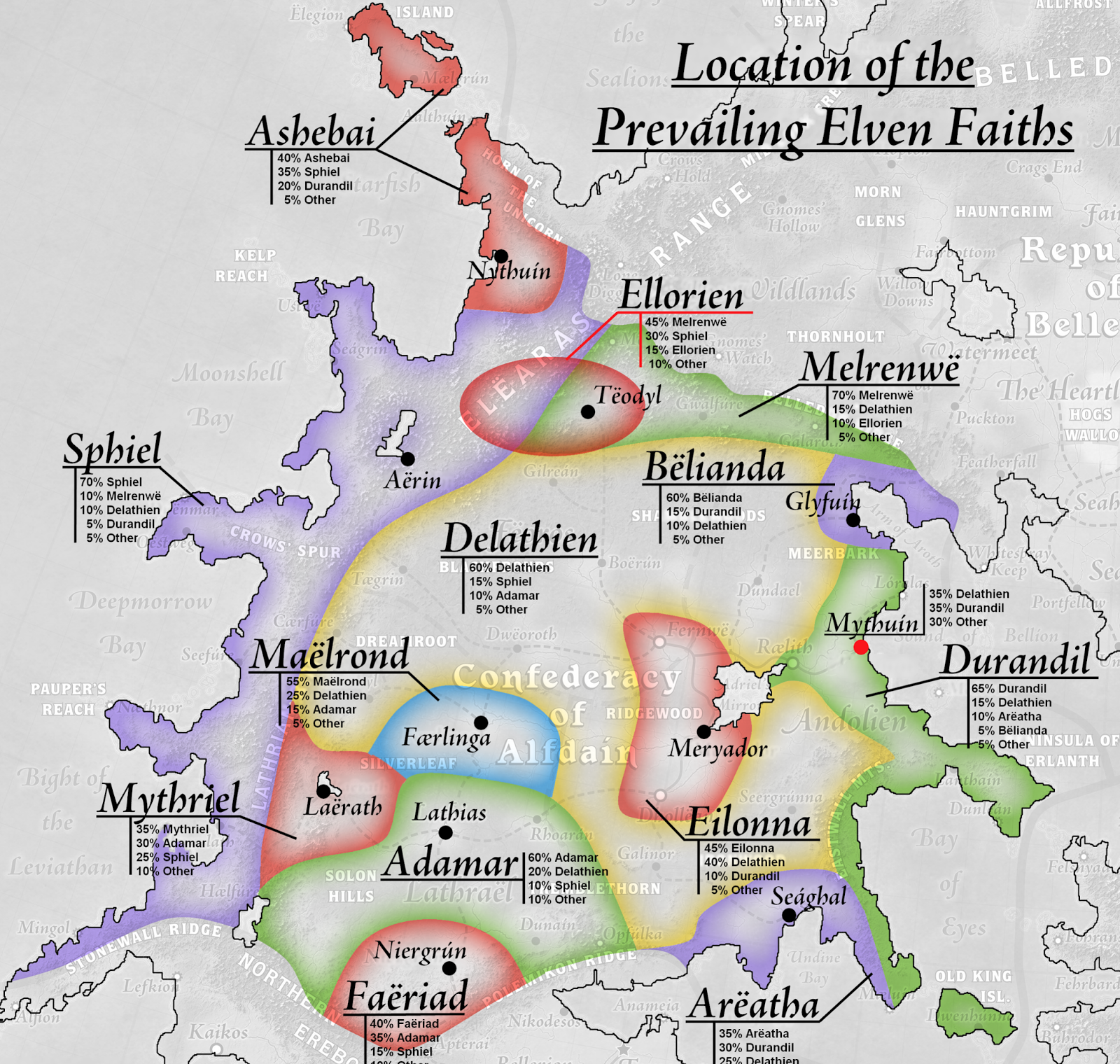 Prevailing Elven Faiths in Alfdaín, Great Caldera, Calidar Prevailing Elven Faiths in Alfdaín, Great Caldera, Calidar