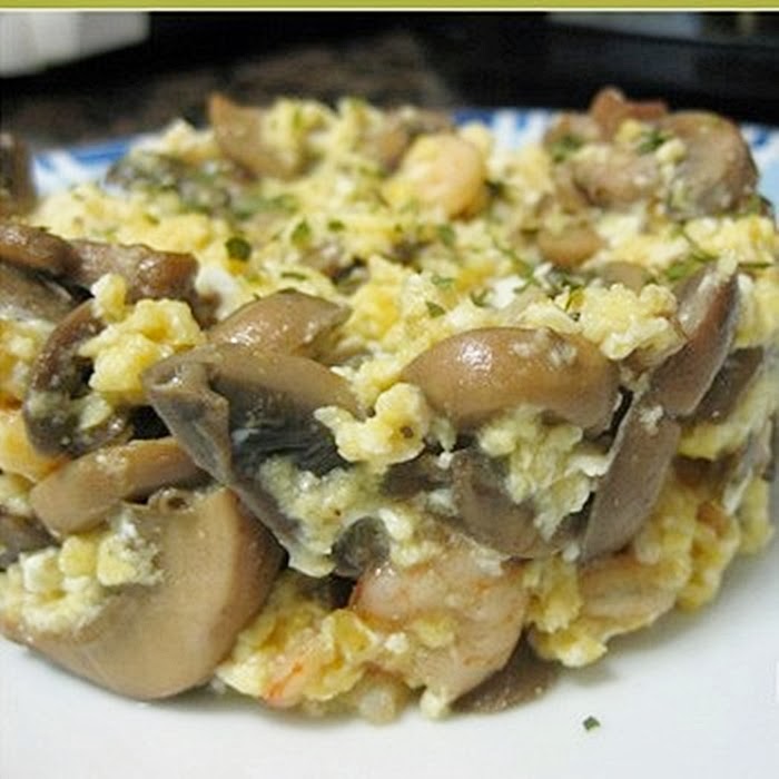 MIS RECETAS. COM: Revuelto de champiñones y gambas